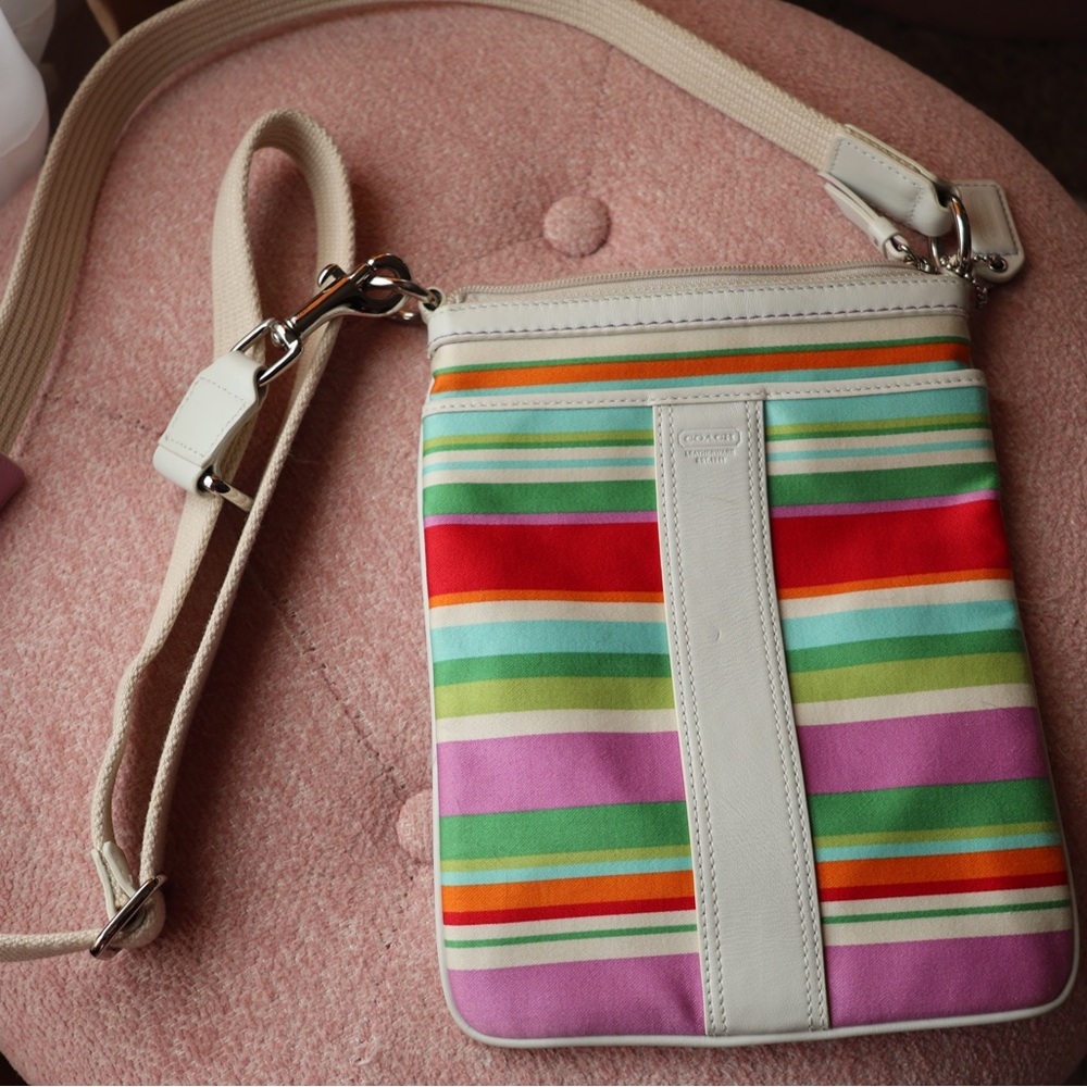 Coach Colorful Striped Crossbody Bag